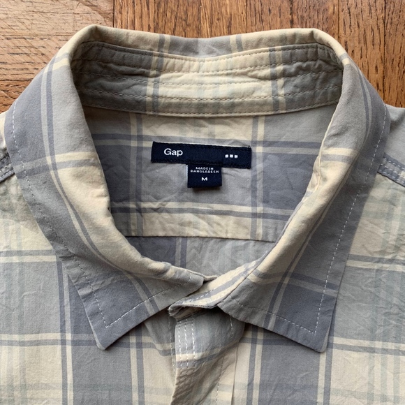 Men's Gap Light Blue & Tan Button Down Shirt, M - Picture 2 of 4